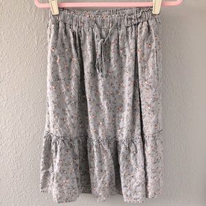 Morning Lavender Mikarose Floral Midi Skirt